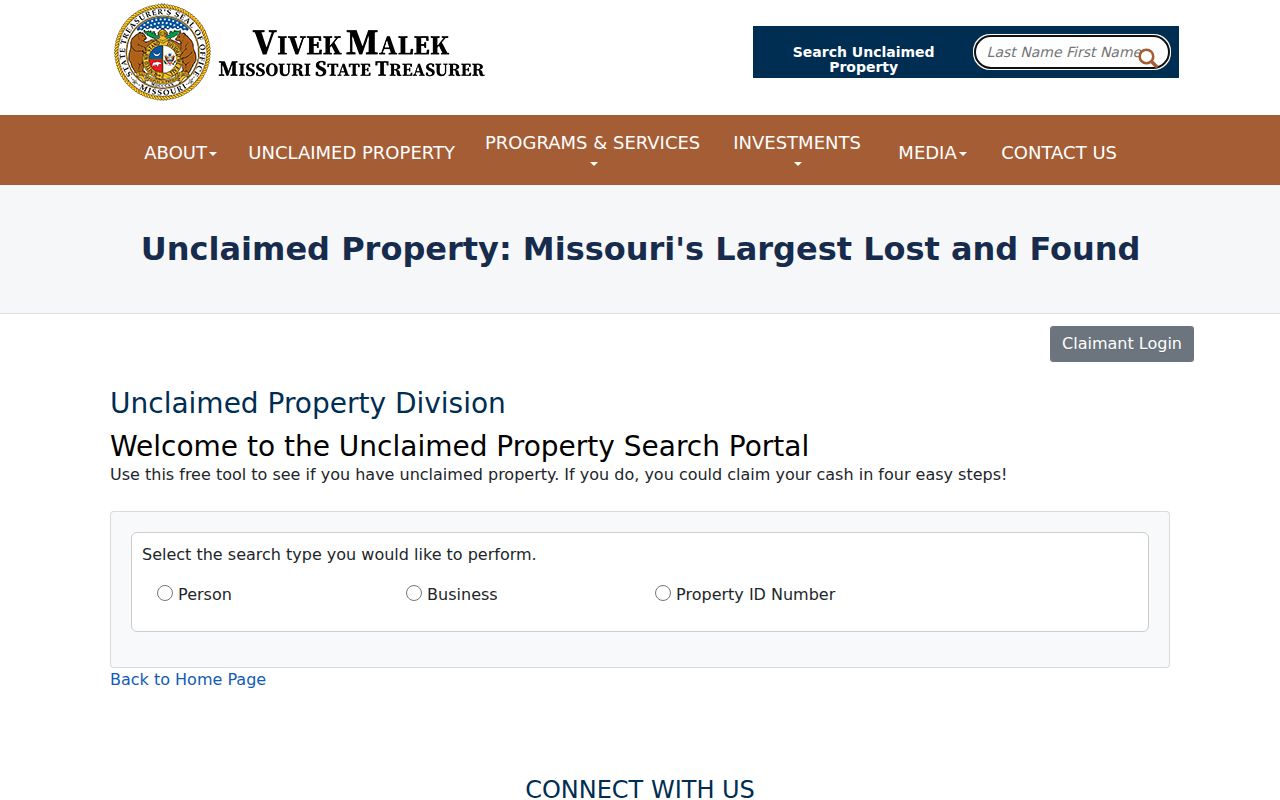 Florissant residents directory Missouri unclaimed property search