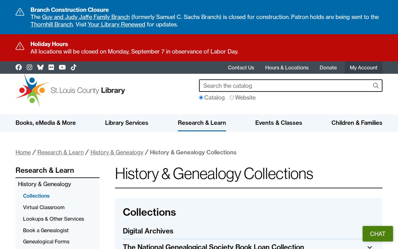 Florissant previous residents St. Louis County Library house-history sources