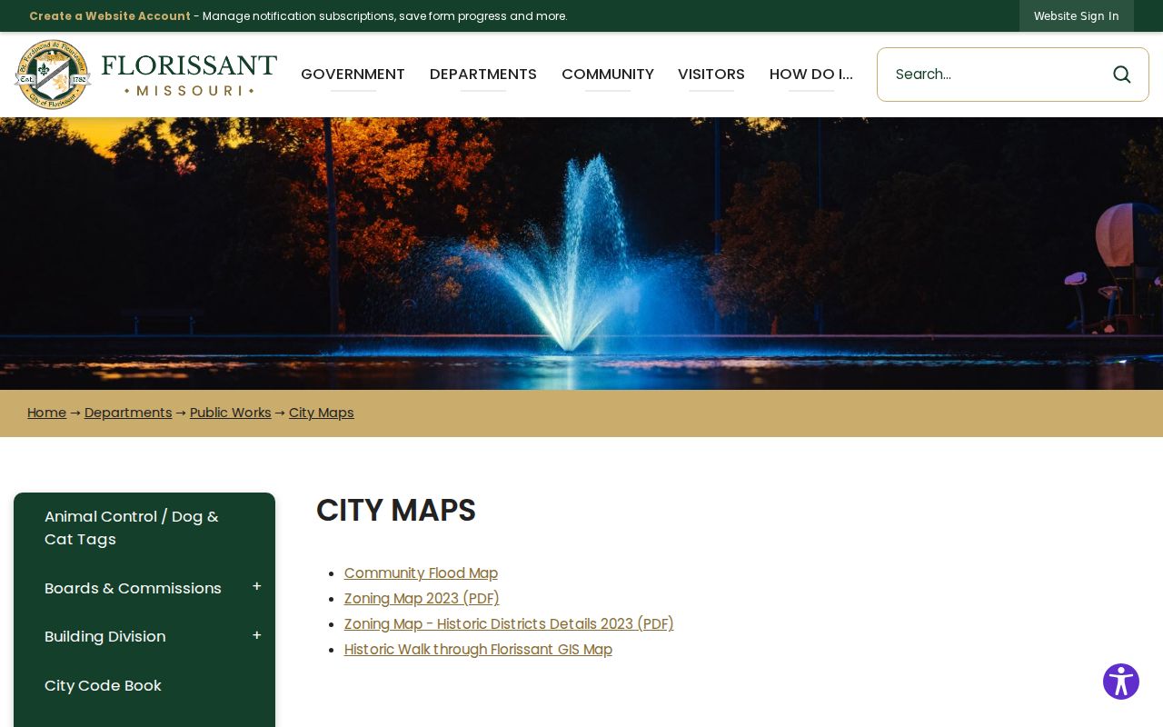 Florissant street directory city maps source